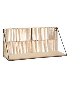 Wall shelf, Cosy, metal/rope, black/natural, 48x21xH12 cm