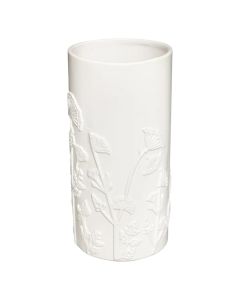 Decorative vase, 3D, ceramic, white, Ø12xH25 cm