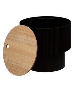 Side table, Enola, Mdf, black, D38.5 x H35cm