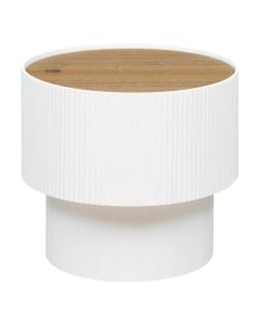 Side table, Enola, Mdf, white, D38.5 x H35cm