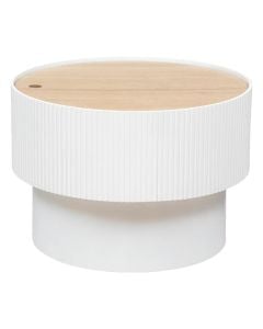 Coffee table, Enola, mdf, white/natural, 55x55xH38 cm
