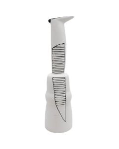 Decorative vase, ceramic, white/black, 10x8x32.5 cm