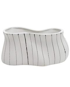 Decorative vase, ceramic, white/black, 26x13x12 cm