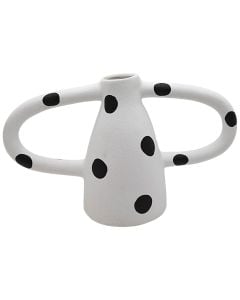Decorative vase, ceramic, white/black, 34x12.5x20.5 cm