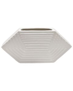 Decorative vase, ceramic, white, 25x5.5x12.5 cm