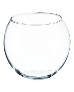 Decorative vase, glass, transparent, Ø15xH15 cm