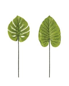 Artificial flower, Philo Monstera, plastic, green, 90 cm