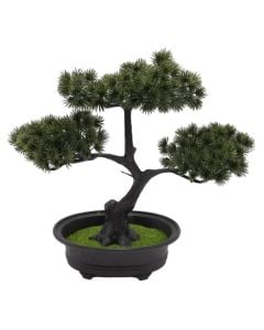 Artificial flower, in vase, polypropylene/concrete, green/black, 28 cm