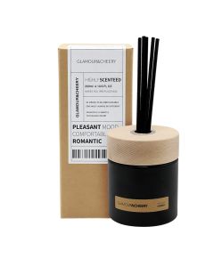 Diffuser, 200 ml, with wooden lid, black/matt