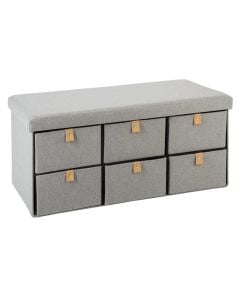 Folding pouffe, Sweden, mdf/polyester, grey, 76.5x38xH38 cm
