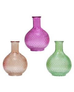 Vazo dekorative, qelq, të ndryshme, Ø13.5xH18.5 cm