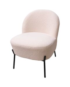 Armchair, Baudin, textile upholstery, metal legs, white/black, 55x64xH70 cm