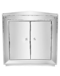 Storage cabinet, Senta, mdf/glass, silver, 79x45xH81 cm