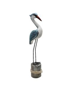 Decorative object, resin, white/blue, 9x22xH47 cm