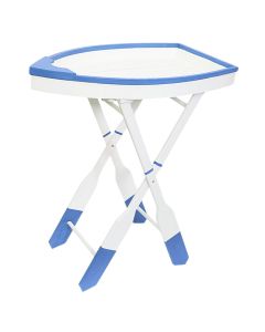 Side table, wooden, white/blue, 65x37xH68 cm