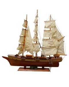 Decorative object, Boat, wooden, brown/white, 70x15xH86 cm