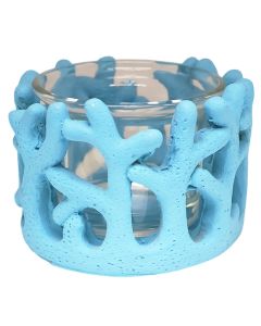 Candle holder, resin, assorted, Ø7.5xH6 cm