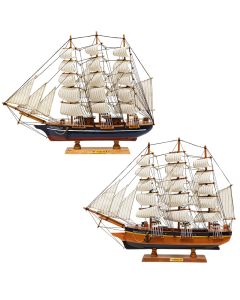 Decorative object, Boat, wooden, white/brown