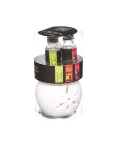 Aromatic environment set, 3 floral oil aromas, with burning, glass, assorted,  10ml 8.5x7.5xH8 cm