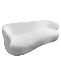 Sofa, 3-seater, Euphoria, textile upholstey, white, 231x91x78 cm