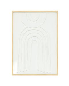 Wall decor, Bobby, embossed, wood/polyester/Mdf, white/beige, 50x3.6xH70 cm