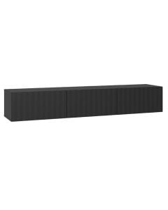 TV furniture, Antibes, melamine, black, 192x42xH31.5 cm