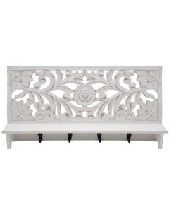 Wall shelf , wooden, white, 60x12xH30 cm