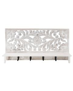 Wall shelf , wooden, white, 60x12xH30 cm