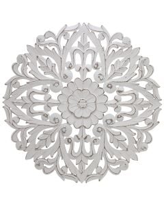 Wall decor, wooden, white, 60xH60 cm