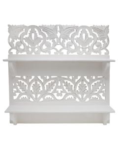 Wall shelf , wooden, white, 60x60xH12 cm