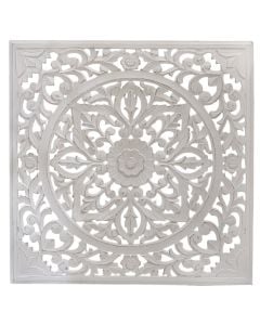 Wall decor, wooden, white, 90xH90 cm