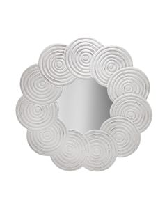 Decorative mirror, wooden, white, 60x60