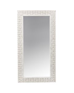 Decorative mirror, wooden, white