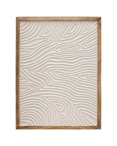 Wall decor panel, wooden, white/natural