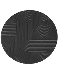 Wall decor, wooden, black, Ø90 cm