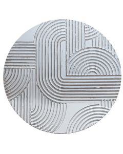 Wall decor, wooden, white, Ø90 cm