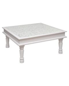 Middle table, wooden, white, 90x90xH45cm