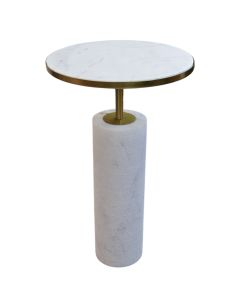 Side table, metal/marble, gold/black