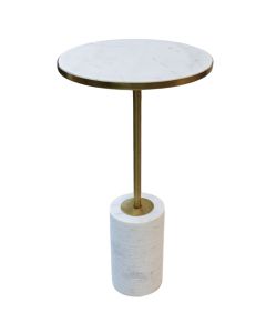Side table, metal/marble, gold/black