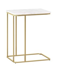 Side table, metal, gold/white, 50x30xH50