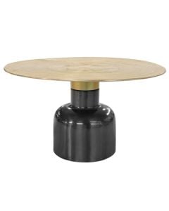 Side table, metal, black/gold, 80x80xH45