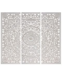 Wall decorator, wooden, white, 115xH115 cm