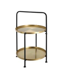 Side table, metal, black/golden, 38.5x38.5xH55 cm