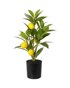 Artificial tree, Lemon, in plastic pot, green/yellow, Ø20xH43 cm