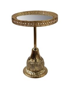 Side table ''Vitoria'', metal/glass, golden, 45x45xH64 cm