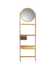 Console table with mirror ''Urano'', wood, brown, 63.5×25×170 cm