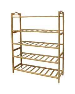 Shoe rack ''Kento'', wooden, brown, 70x24xH90 cm