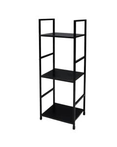 Multifunctional shelf, 3 levels, metal/melamine, black/natural oak, 29.1x23.5xH80cm