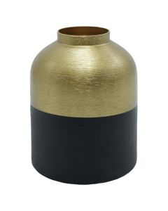 Decorative vase, metal, black/golden, 8.5x8.5xH9.5 cm