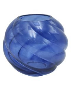 Decorative vase, glass, blue, 20x20xH17.5 cm